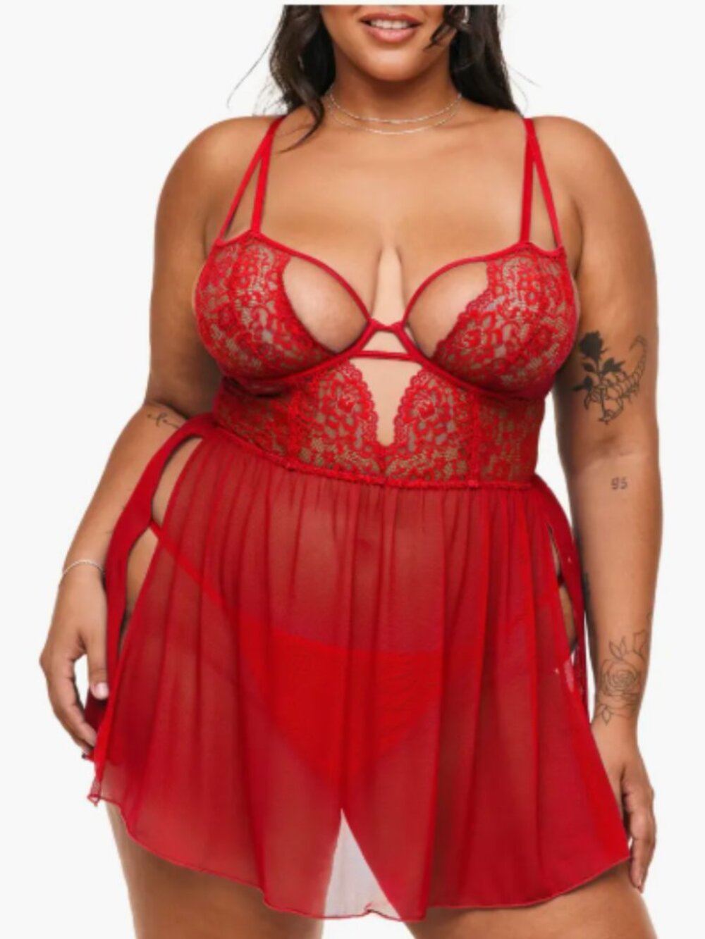 Adore Me Rae Unlined Babydoll & G-String Set Lingerie 3X